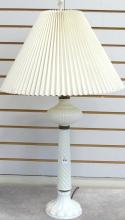 ELECTRIFIED MILK GLASS OIL LAMP