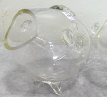 PAIR OF MCM GLASS "FISH" VASES