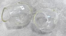 PAIR OF MCM GLASS "FISH" VASES