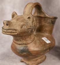 AFRICAN CARVING AND POTTERY VESSEL