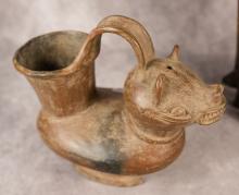 AFRICAN CARVING AND POTTERY VESSEL