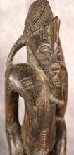 AFRICAN CARVING AND POTTERY VESSEL
