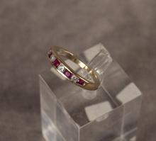 14KT RUBY AND DIAMOND RING