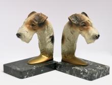 PAIR OF DOG BOOKENDS