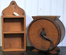 BUTTER CHURN AND SHELF