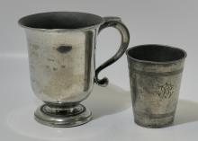 PEWTER MUG AND CUP