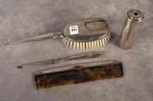 FOUR STERLING TOILETTE ITEMS