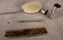 FOUR STERLING TOILETTE ITEMS