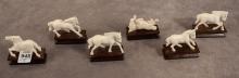 SIX IVORY "HORSE" CARVINGS