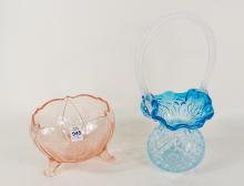 GLASS BASKET AND BOWL