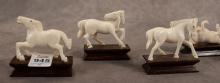 SIX IVORY "HORSE" CARVINGS