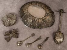 SILVER FILIGREE ITEMS, ETC.