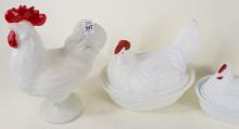 FOUR "CHICKEN" NESTING DISHES