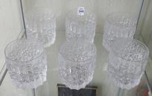 SIX SCANDINAVIAN GLASS WHISKY TUMBLERS