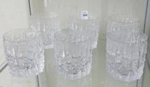 SIX SCANDINAVIAN GLASS WHISKY TUMBLERS