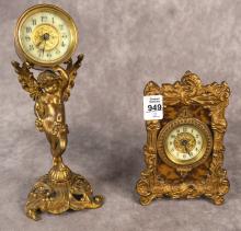 TWO ART NOUVEAU BOUDOIR CLOCKS