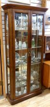 ILLUMINATED OAK DISPLAY CABINET