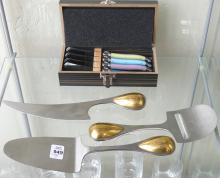 THREE SERVERS AND BUTTER KNIFE SET