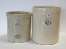 TWO STONEWARE CROCKS