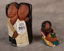 TWO KEENA POTTERY FIGURINES