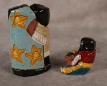 TWO KEENA POTTERY FIGURINES