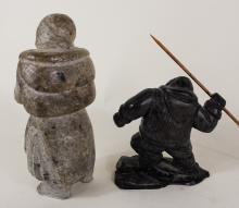 TWO INUIT STONE CARVINGS