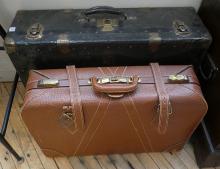 TWO VINTAGE SUITCASES