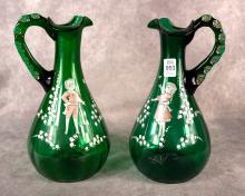 PAIR OF MARY GREGORY EWERS