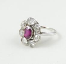 ANTIQUE RUBY & DIAMOND RING