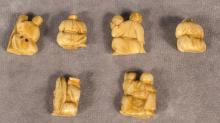 SIX ASIAN IVORY NETSUKES