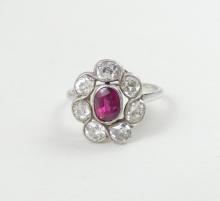 ANTIQUE RUBY & DIAMOND RING