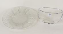 ART DECO GLASS PLATE AND VASE