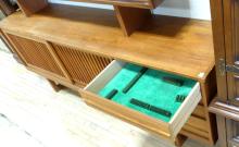 MCM TEAK CREDENZA WITH HUTCH TOP