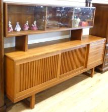 MCM TEAK CREDENZA WITH HUTCH TOP