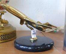 PAIR OF BRAS "AIRPLANE" PAPERWEIGHTS