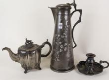 THREE PIECES OF ANTIQUE PEWTER