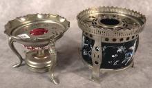 TWO ANTIQUE WARMING STANDS