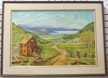 LARGE FRAMED "LANDSCAPE" OIL PAINTING
