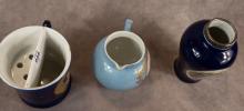 THREE PIECES OF ANTIQUE "PORTRAIT" PORCELAIN