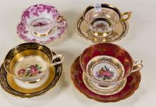 FOUR PARAGON CUPS AND SAUCERS