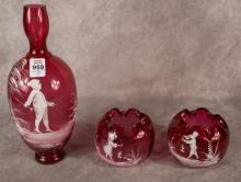 THREE MARY GREGORY VASES