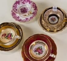 FOUR PARAGON CUPS AND SAUCERS