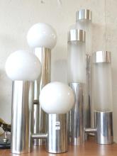 TWO MCM TRI-LITE CHROME LAMPS