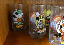 NINE "MICKEY MOUSE" NOVELTY GLASSES