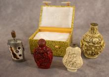 FOUR CHINESE SNUFF BOTTLES