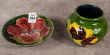 MOORCROFT VASE AND BOWL