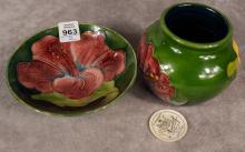 MOORCROFT VASE AND BOWL