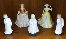 FIVE ROYAL DOULTON FIGURINES
