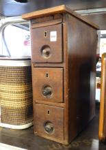 SEWING CABINET DRAWERS AND PICNIC BASKET