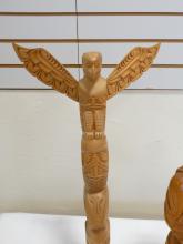 TWO LARGE WOODEN CARVINGS